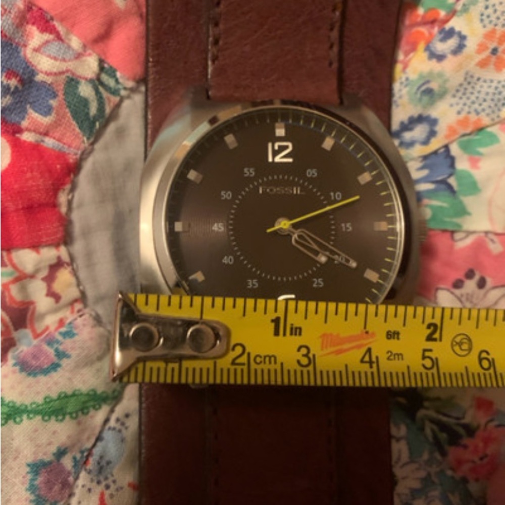 Fossil Unisex Large Watch Boho Hippie Biker Brown Leather Band - Picture 4 of 6